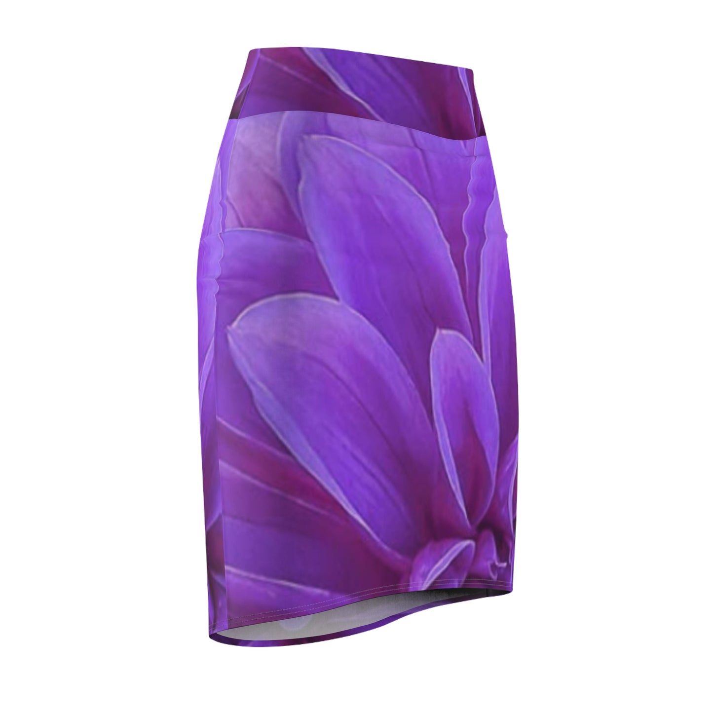 Purple Dahlia Pencil Skirt