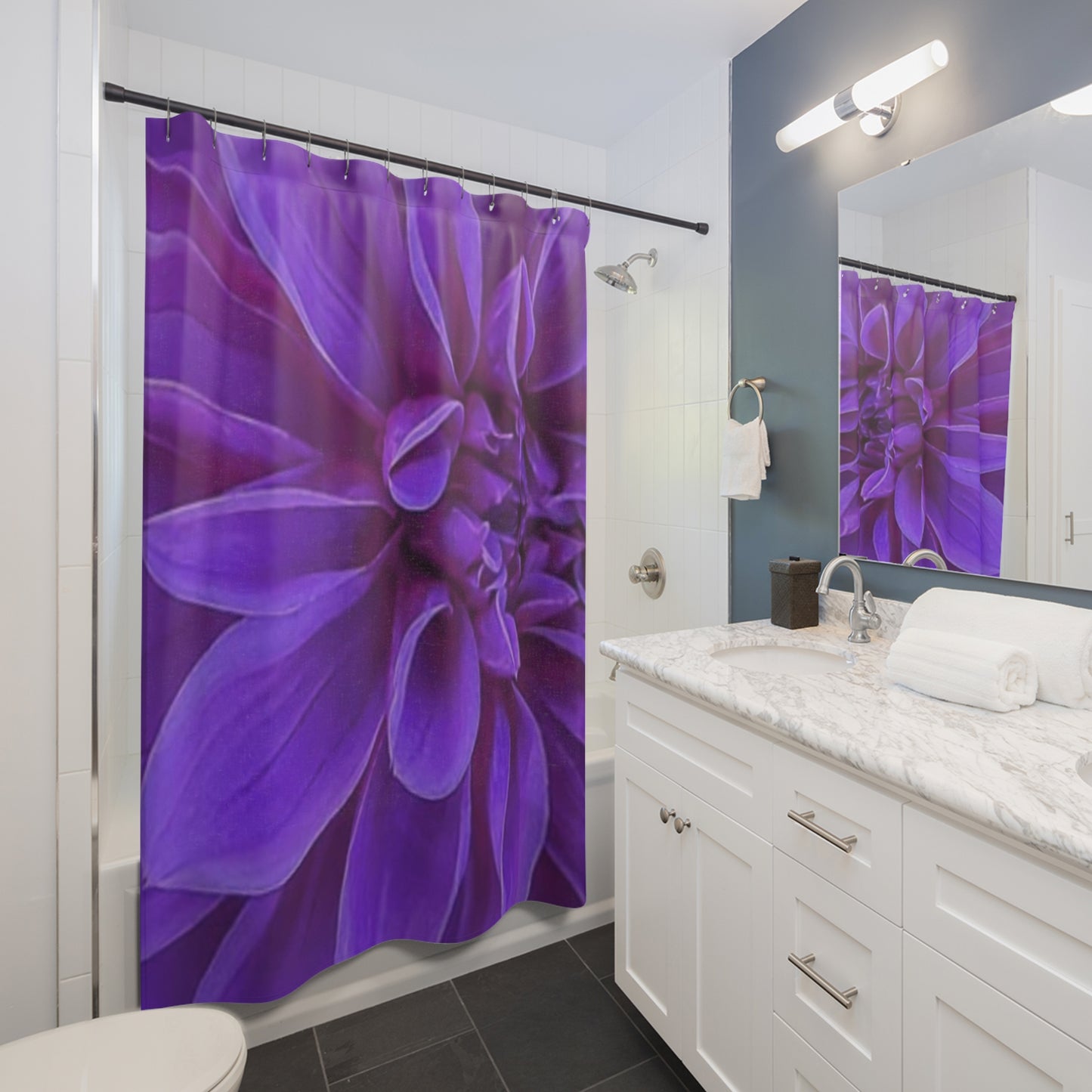 Purple Dahlia Shower Curtain