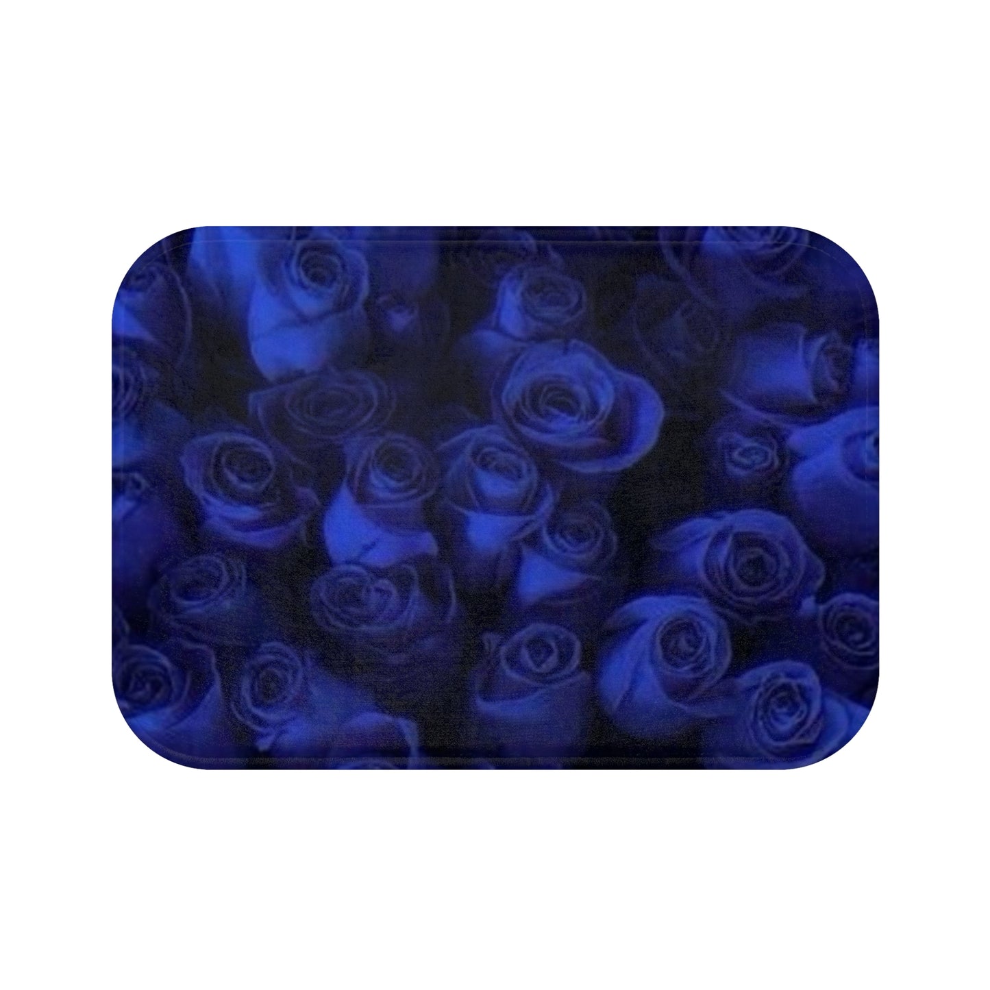 Dark Blue Roses Bath Mat