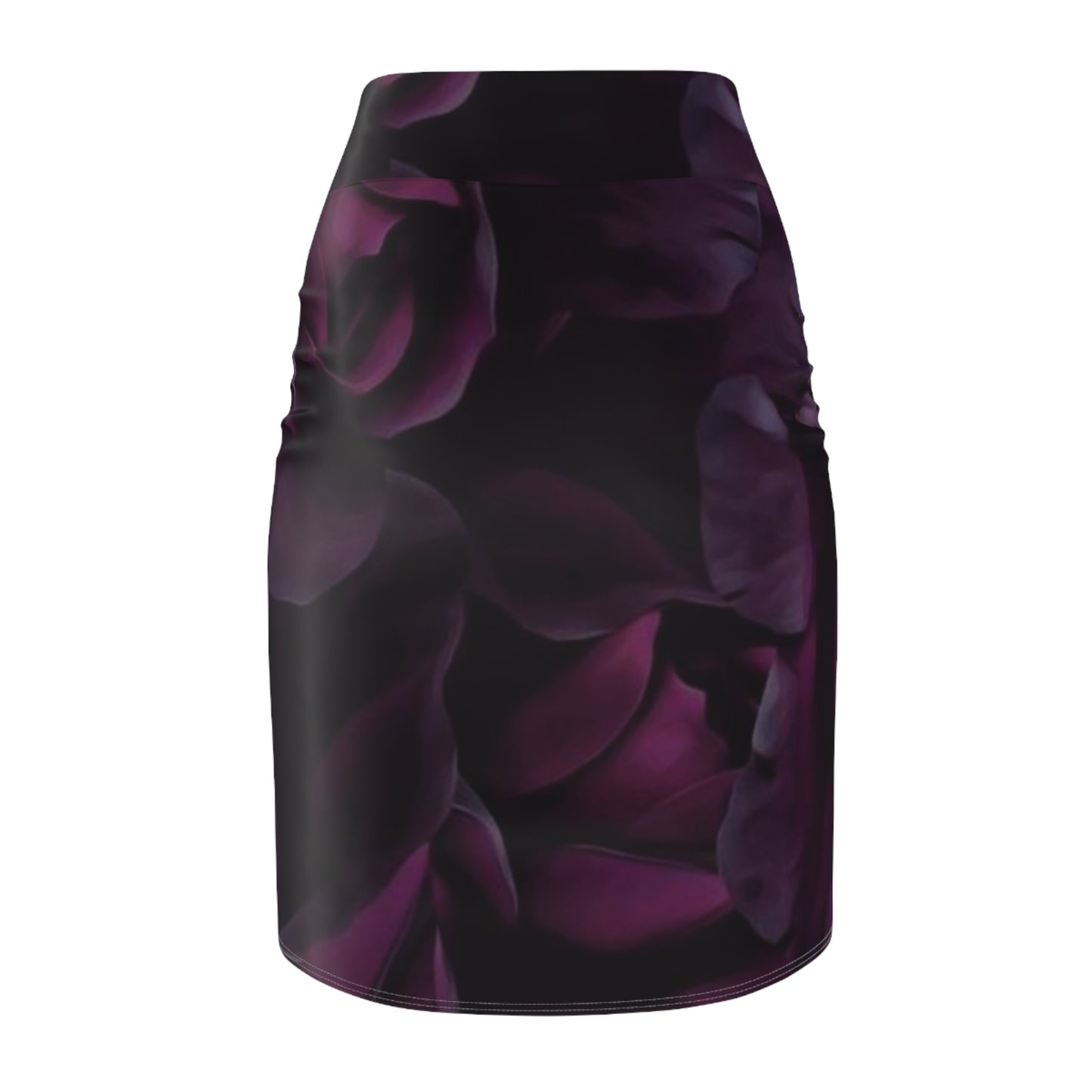 Dark Purple Floral Pencil Skirt