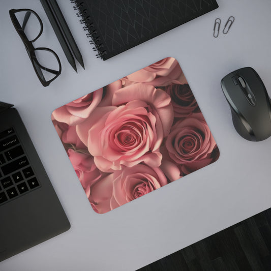 Pink Roses Desk Mouse Pad