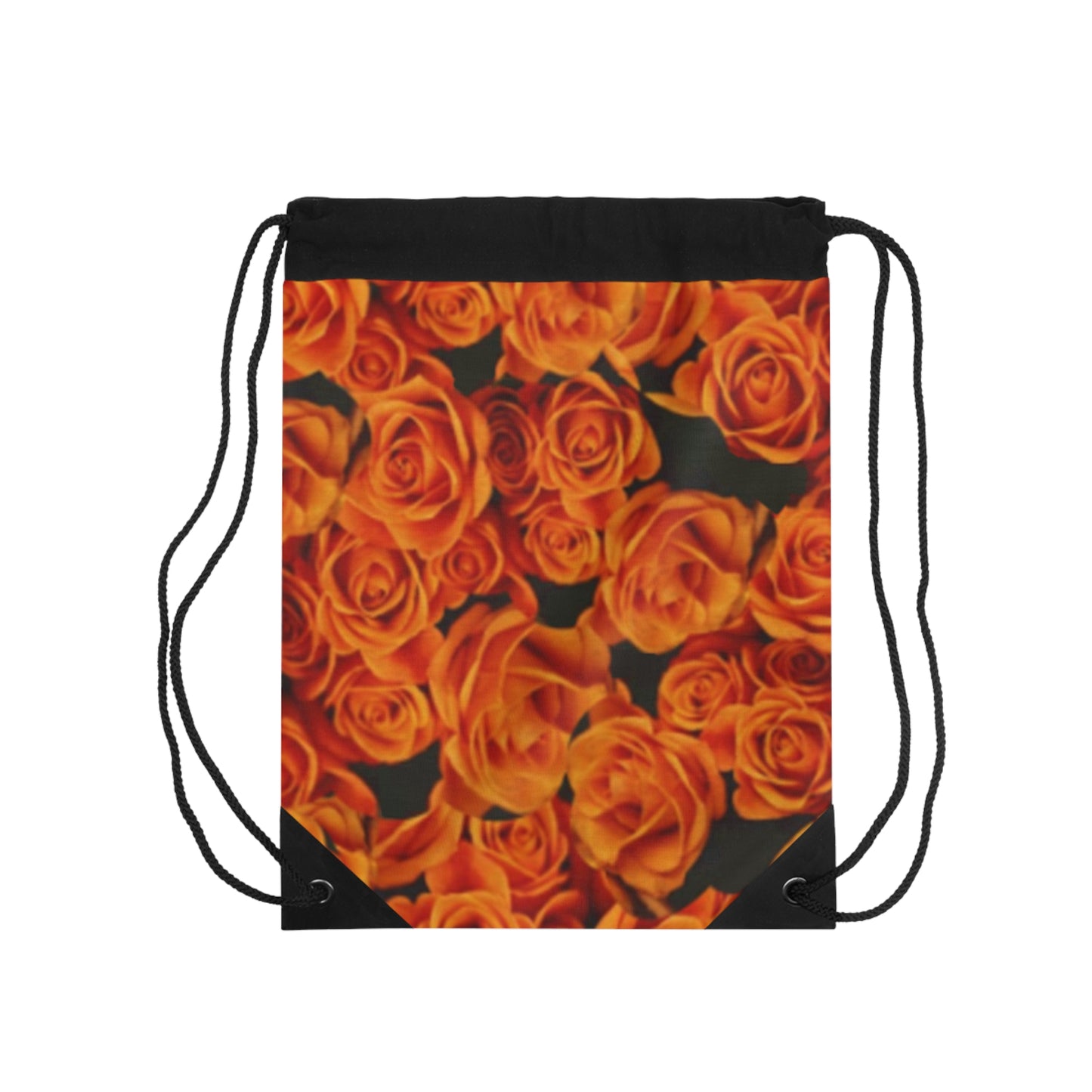 Orange Roses Drawstring Bag