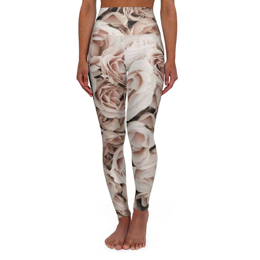 Light Pink Roses Exercise Leggings