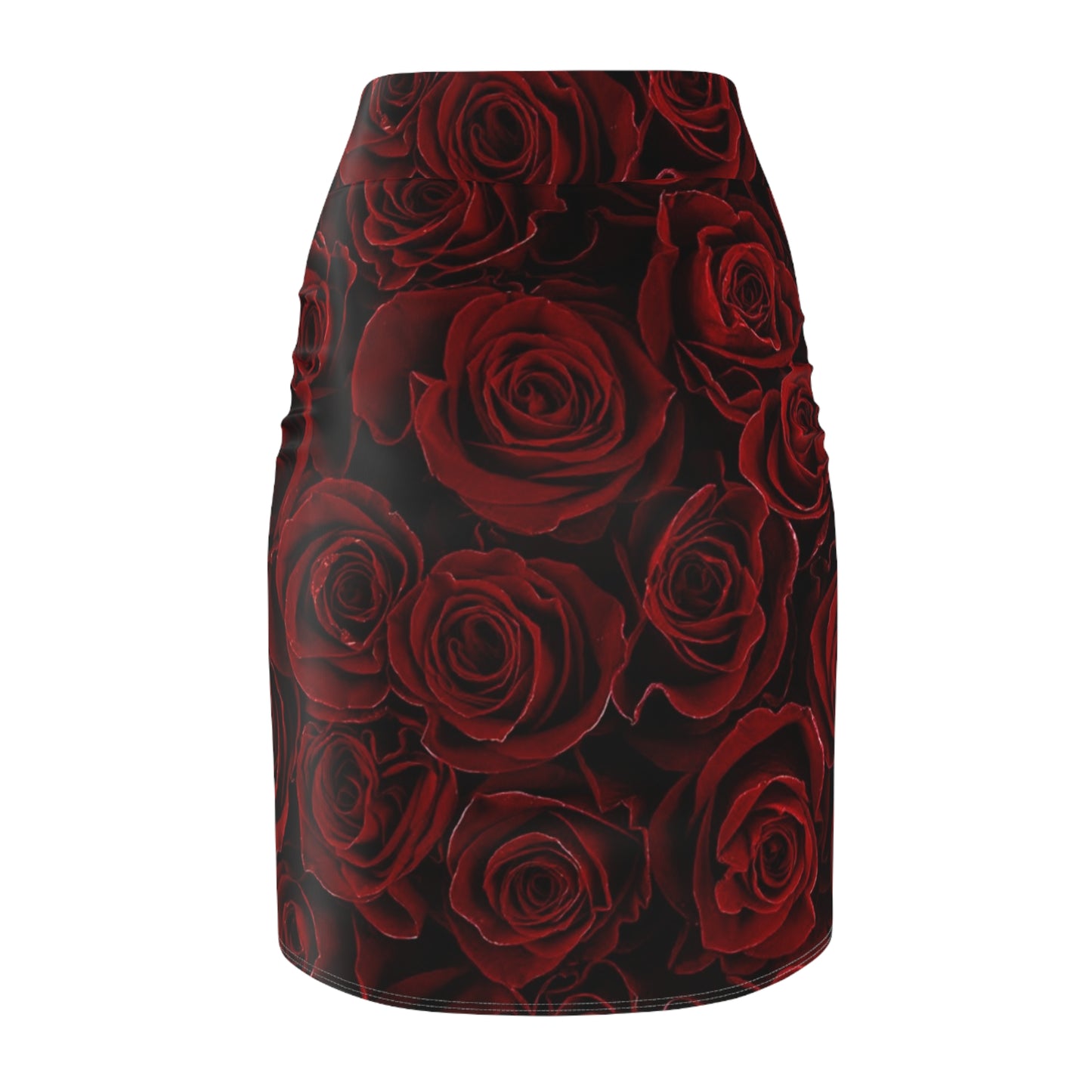 Red Roses Pencil Skirt