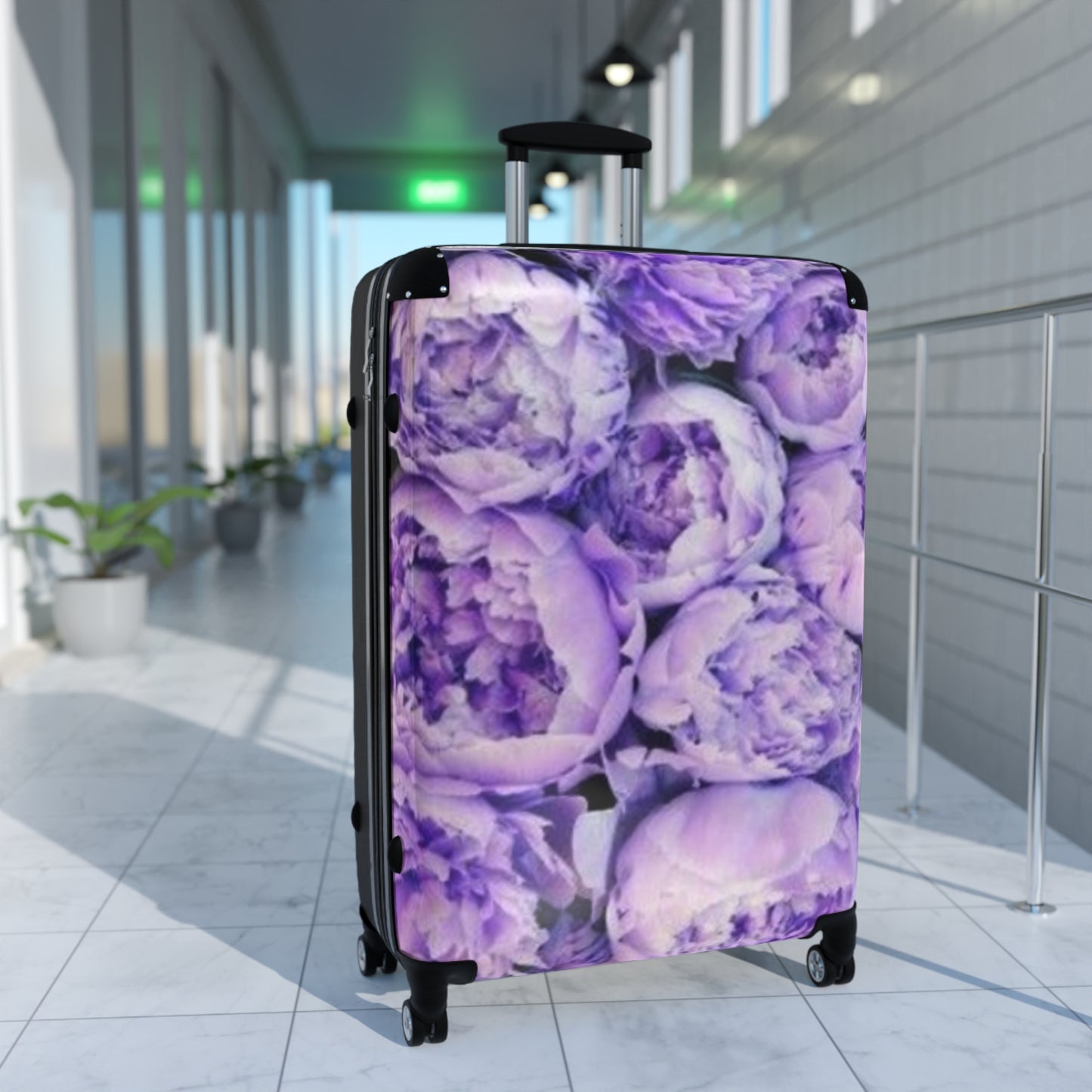 Purple Peony Suitcase