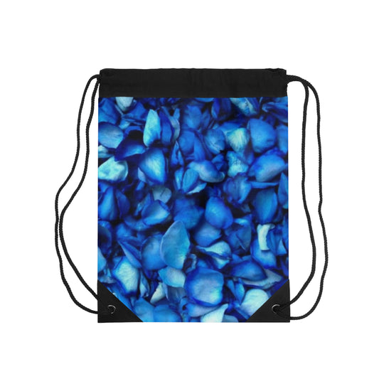 Blue Petals Drawstring Bag