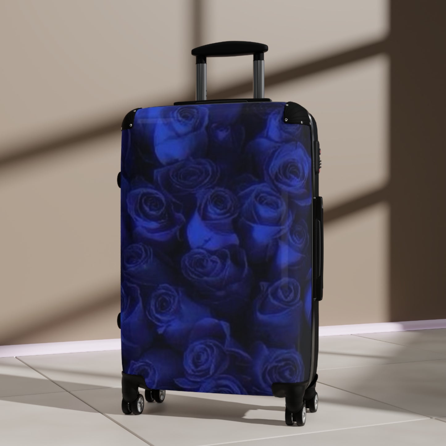 Dark Blue Roses Suitcase