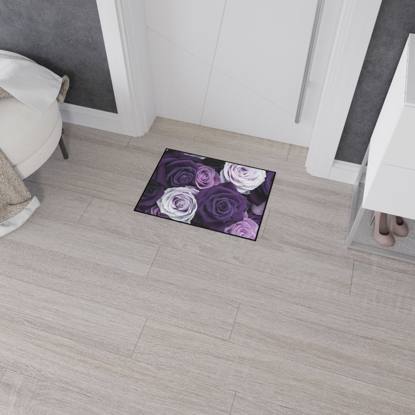 Purple Roses Heavy Duty Floor Mat