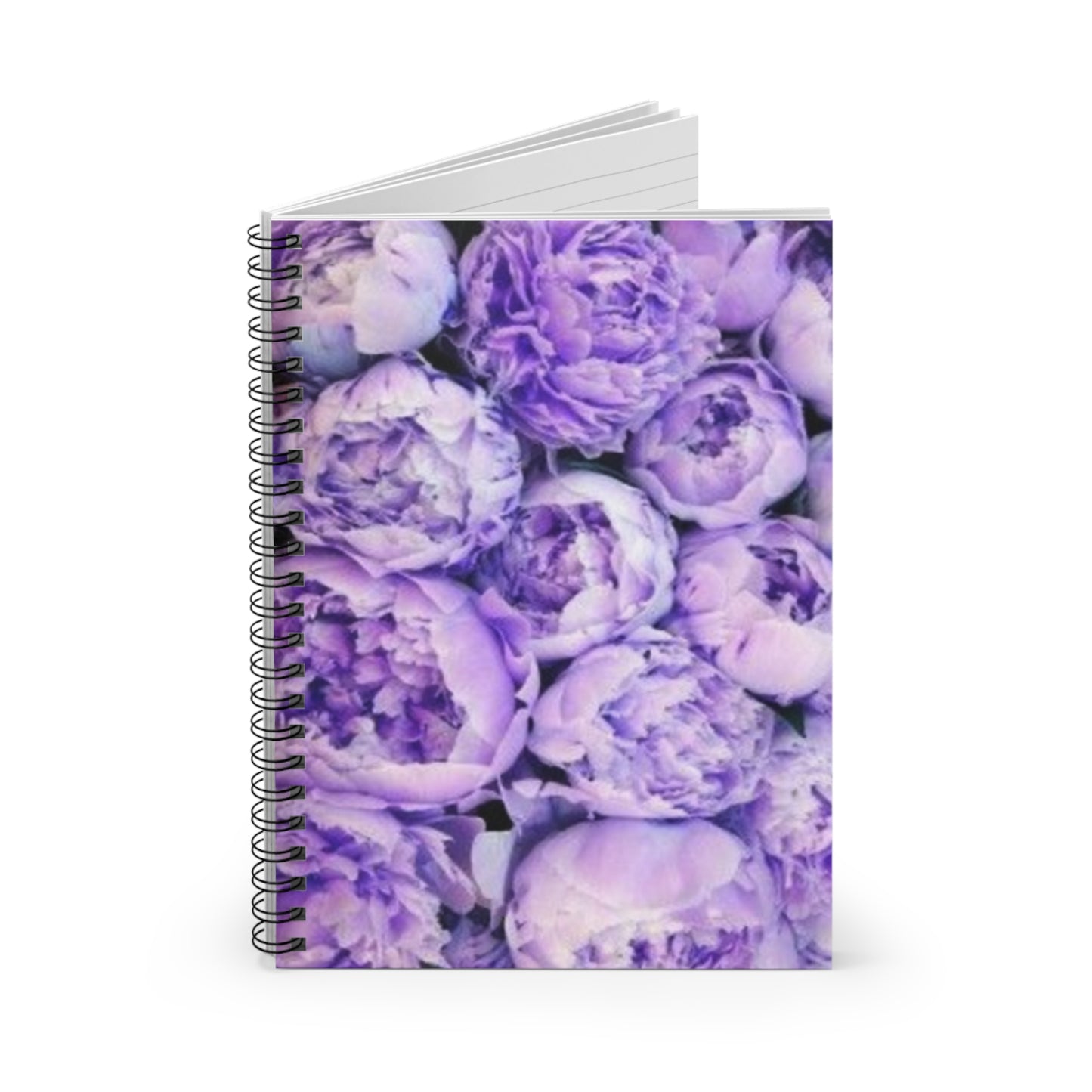 Purple Peony Spiral Notebook - Ruled Line