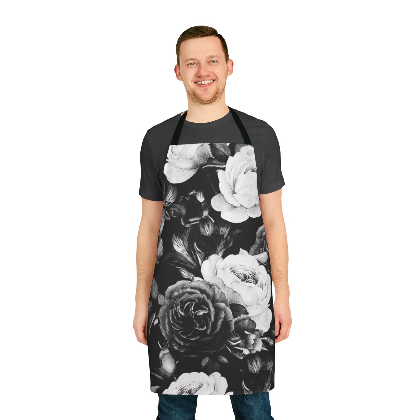 Black and White Floral Apron