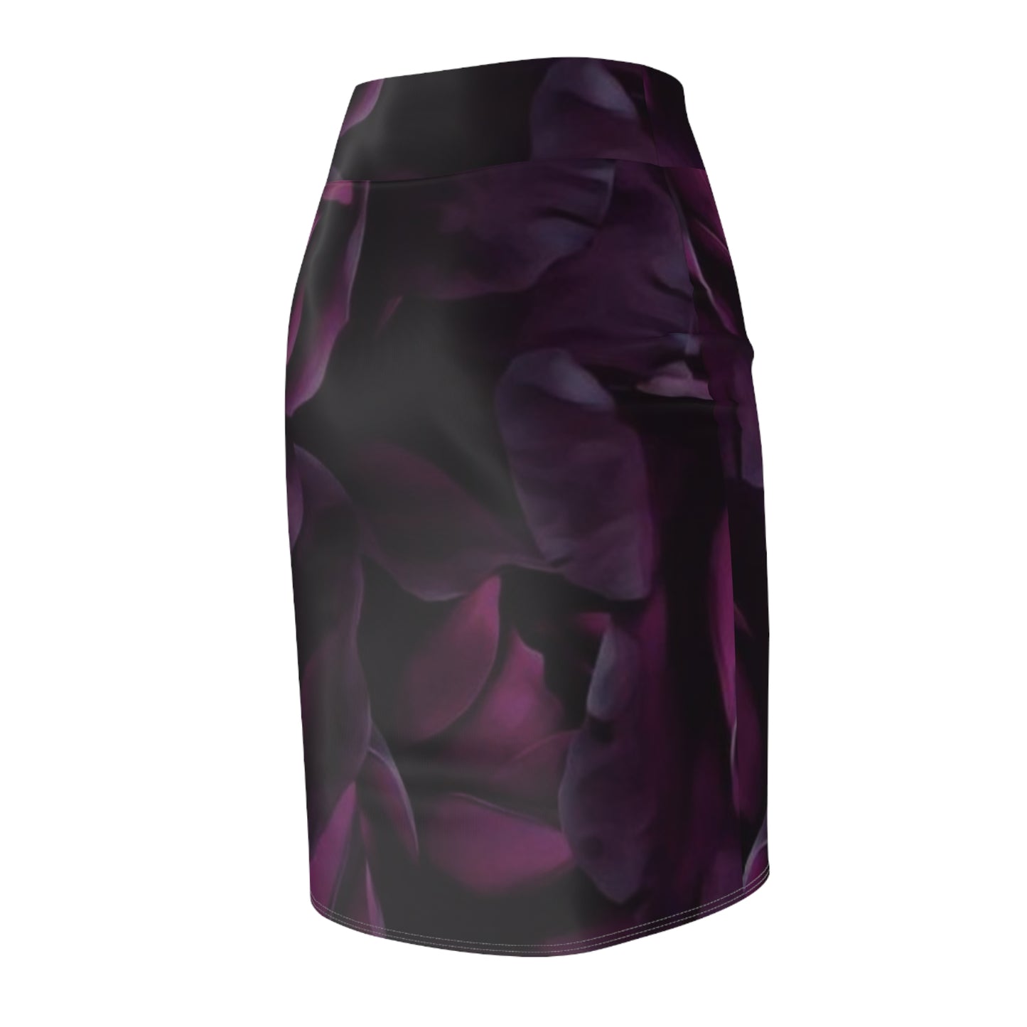 Dark Purple Floral Pencil Skirt