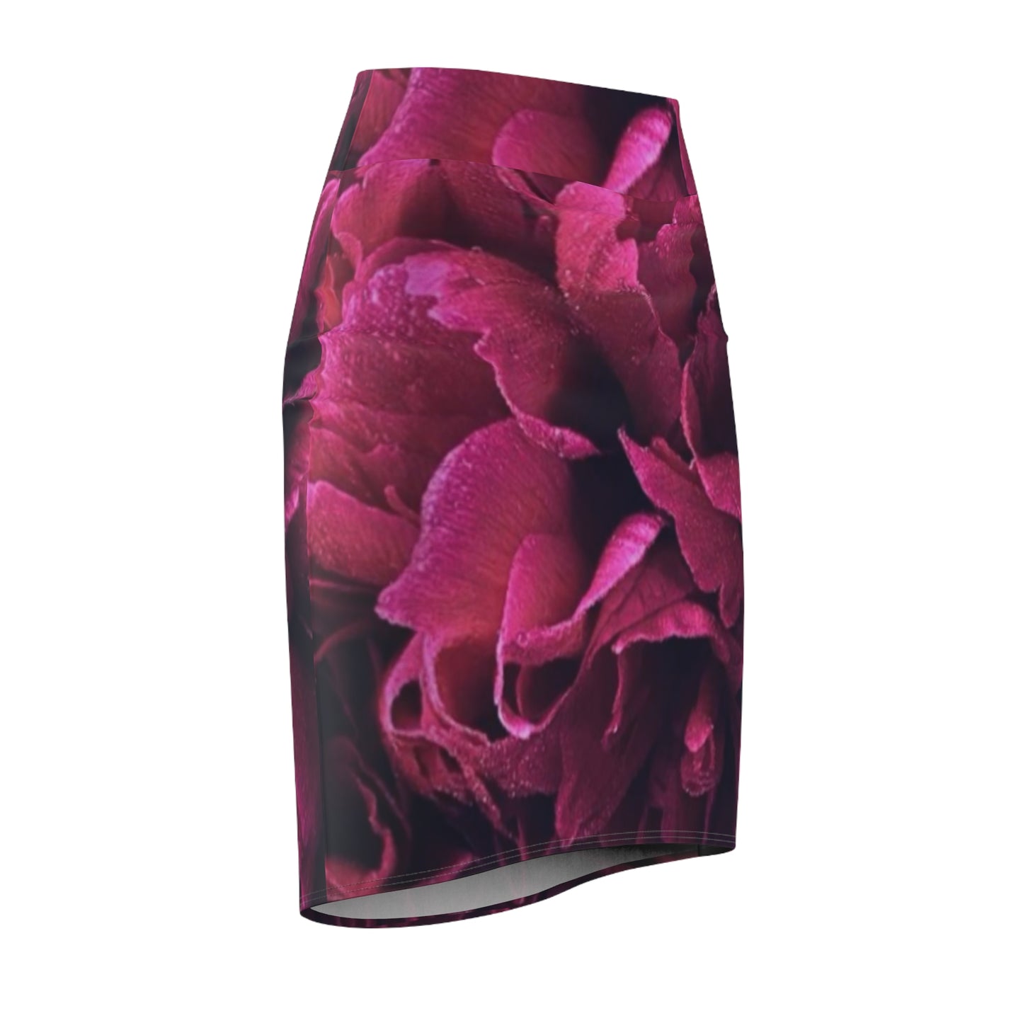 Magenta Floral Pencil Skirt