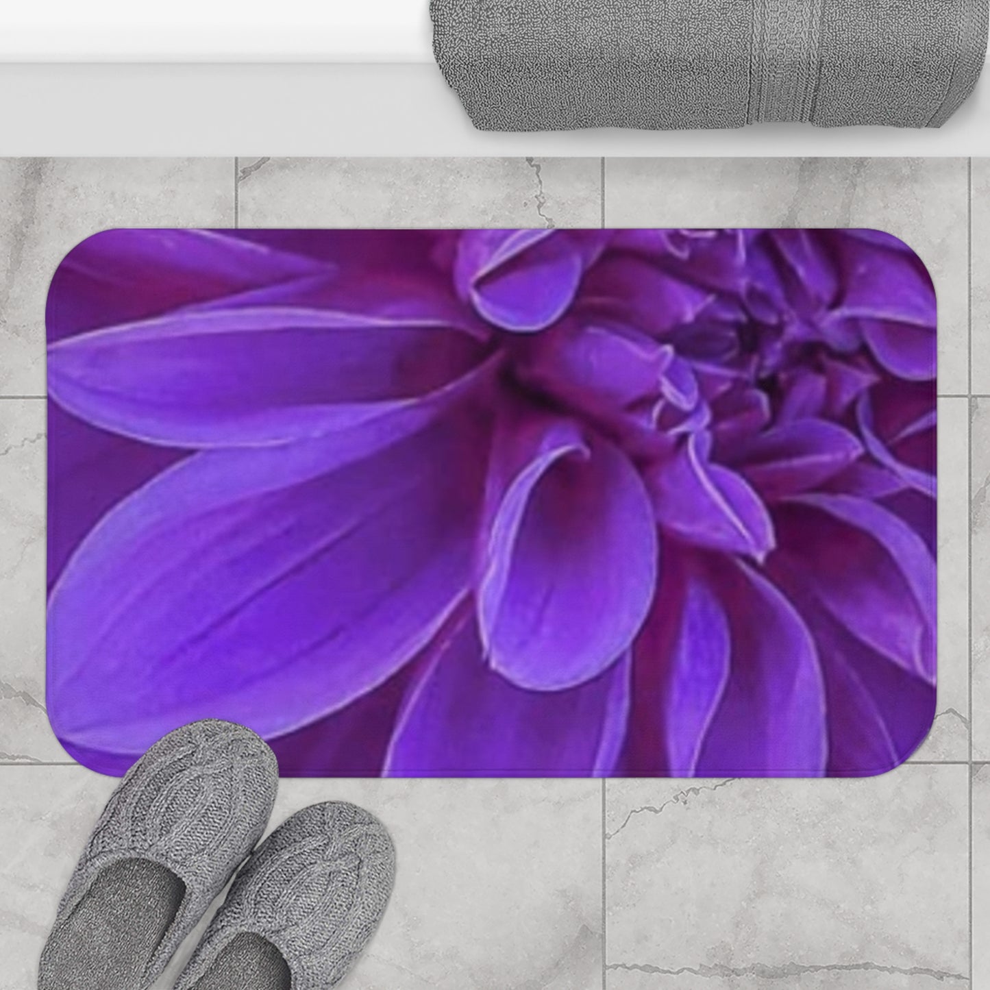 Purple Dahlia Bath Mat