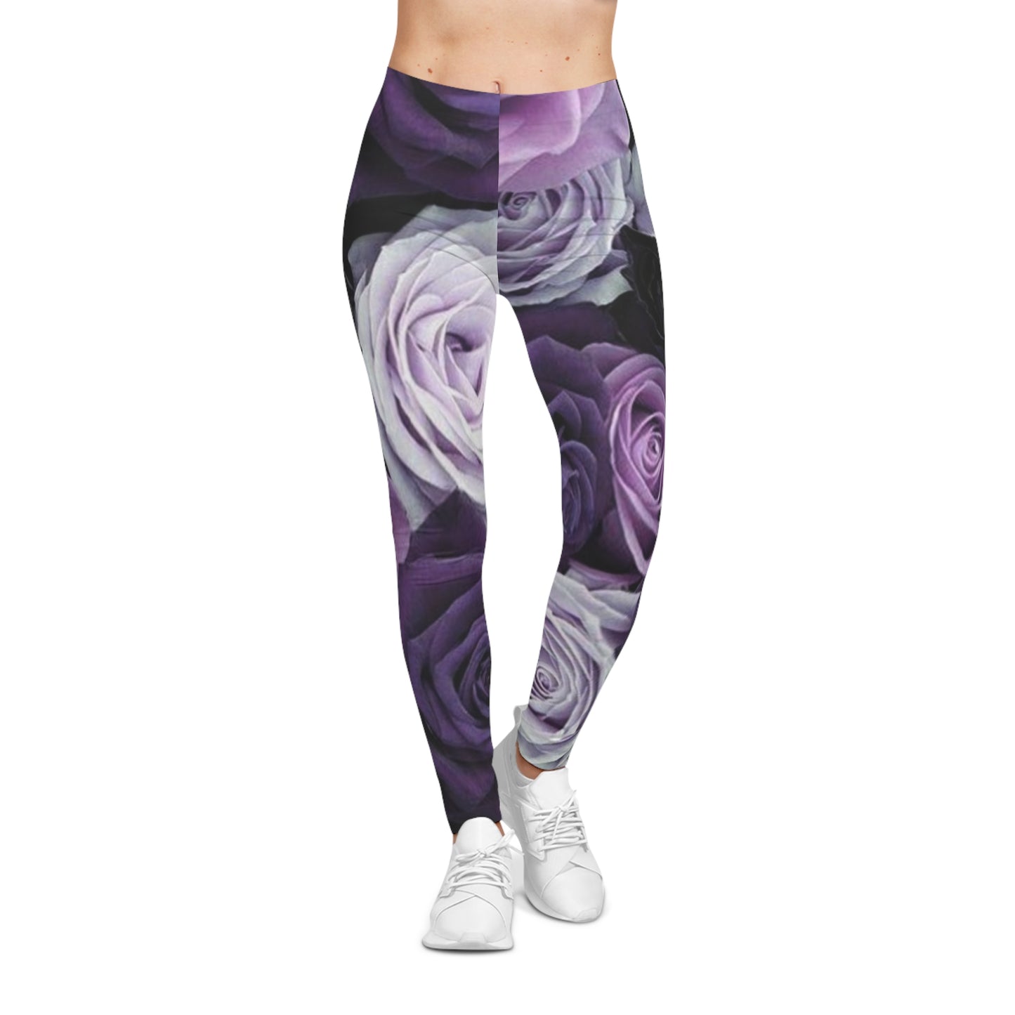 Purple Roses Casual Leggings