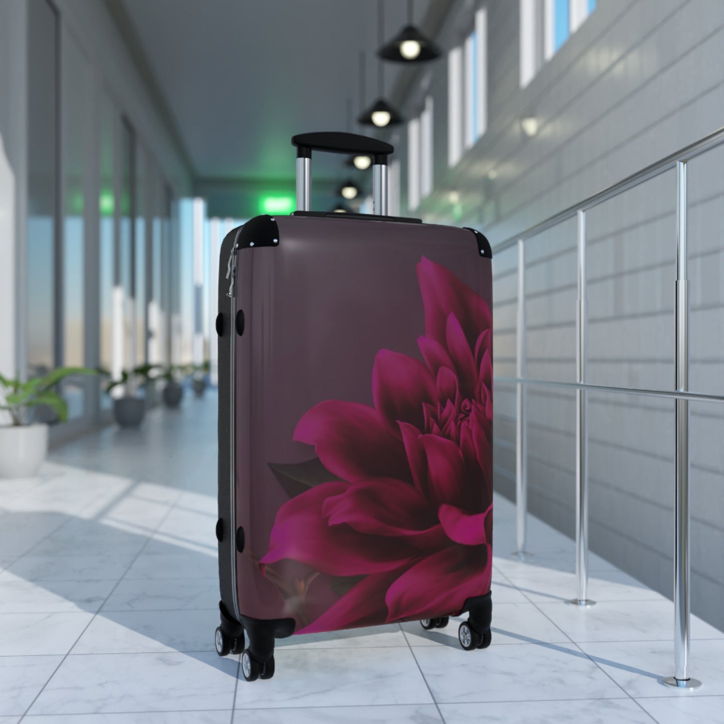 Magenta Dahlia Suitcase