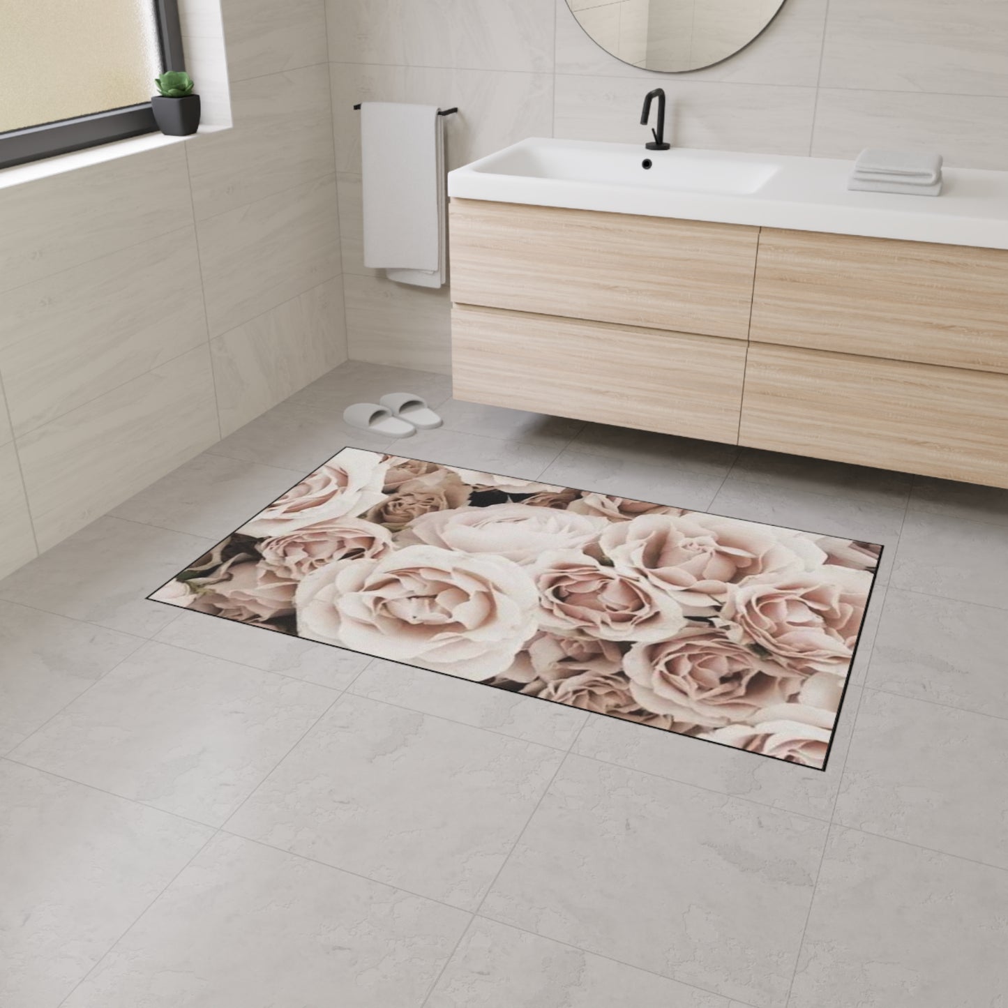 Light Pink Roses Heavy Duty Floor Mat