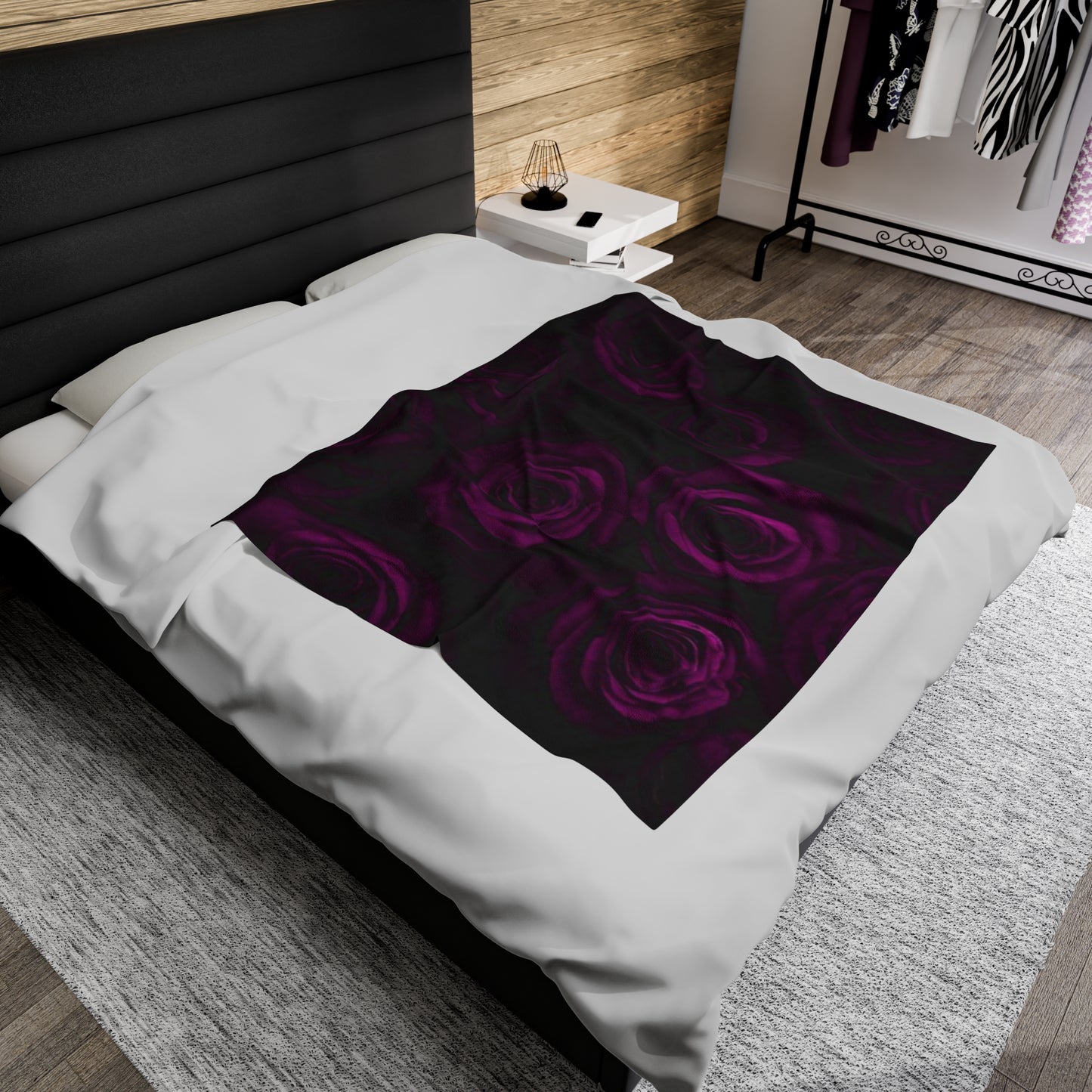 Dark Purple Roses Blanket