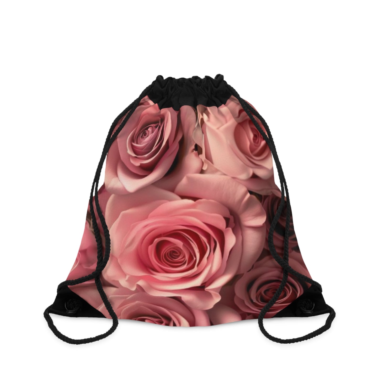 Pink Roses Drawstring Bag