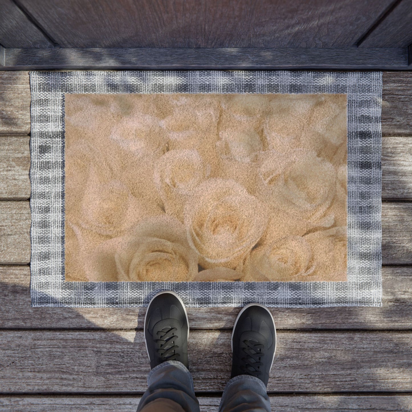 White Roses Doormat