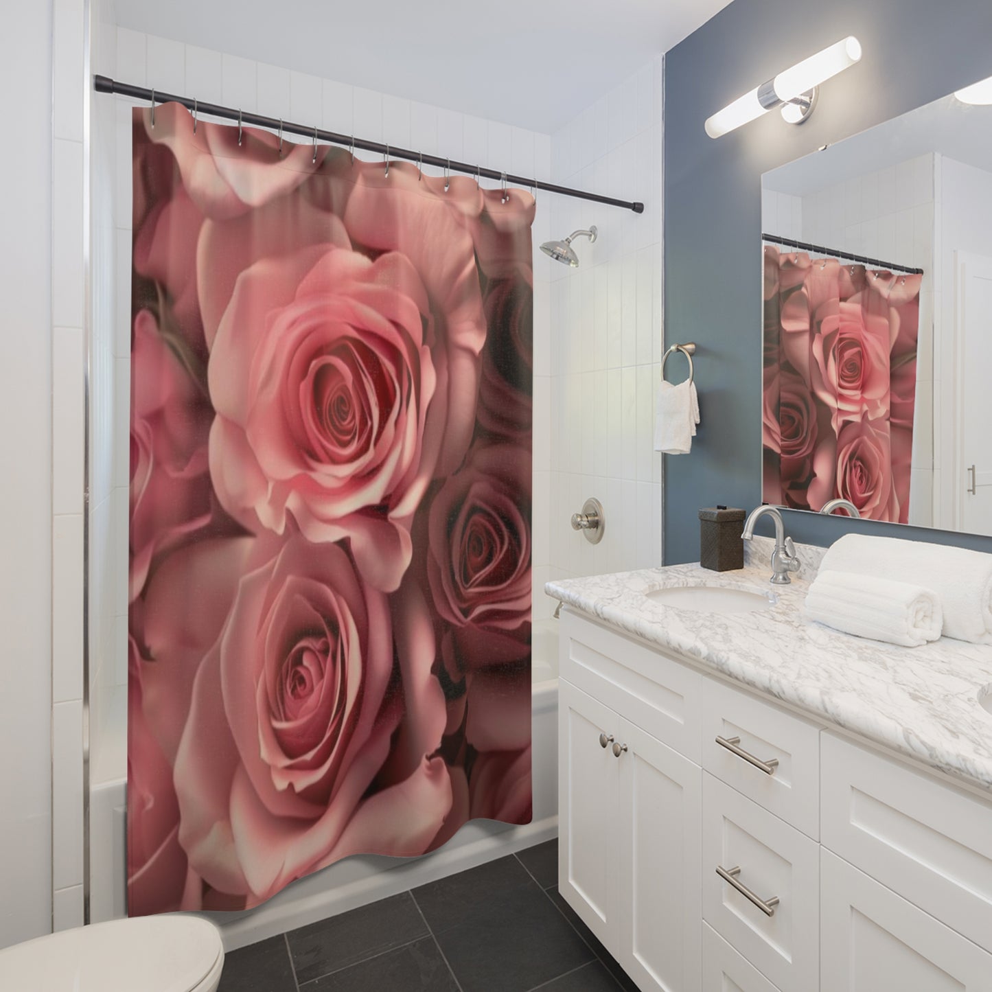 Pink Roses Shower Curtain