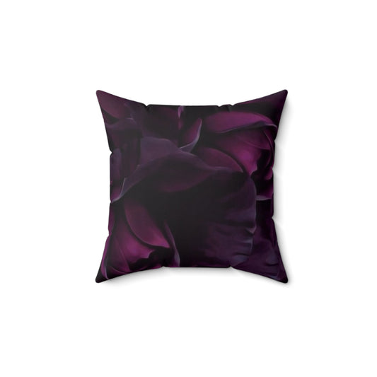 Dark Purple Floral Square Pillow