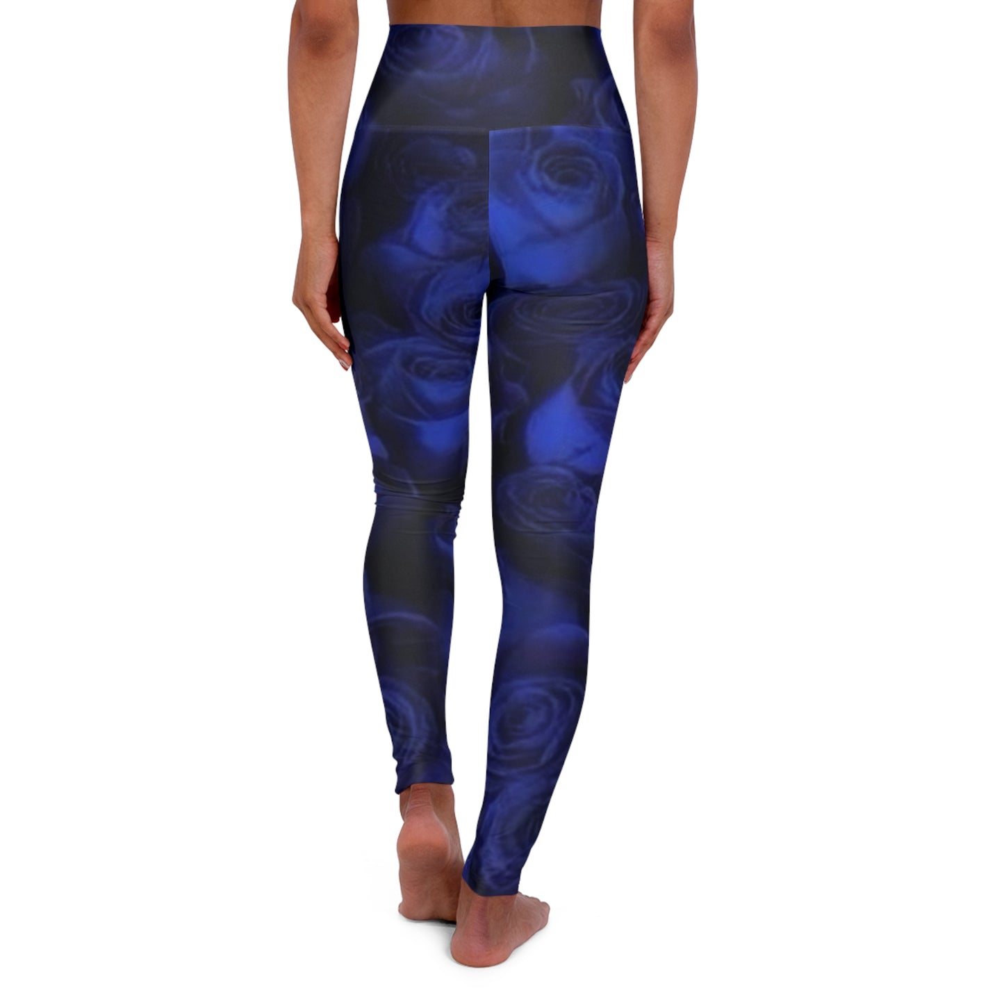 Dark Blue Roses Exercise Leggings