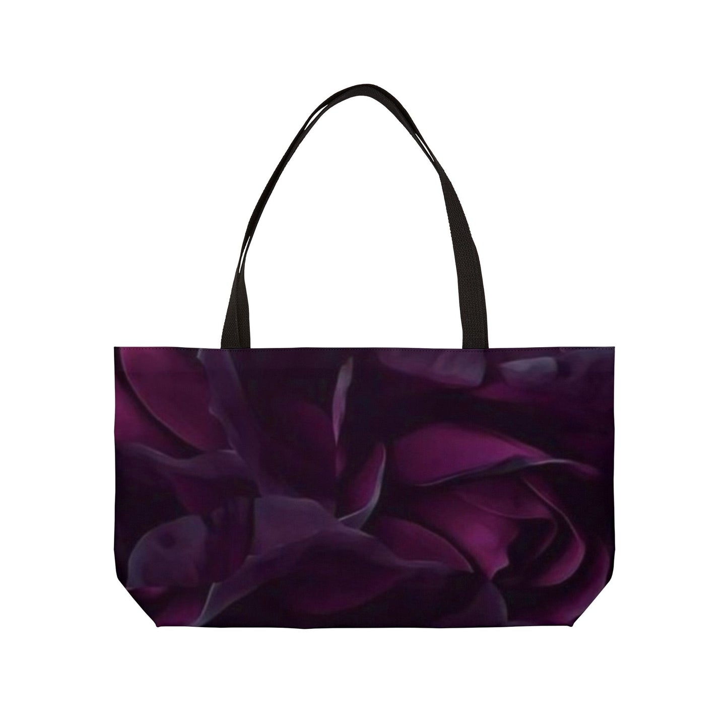 Dark Purple Floral Rectangle Tote Bag