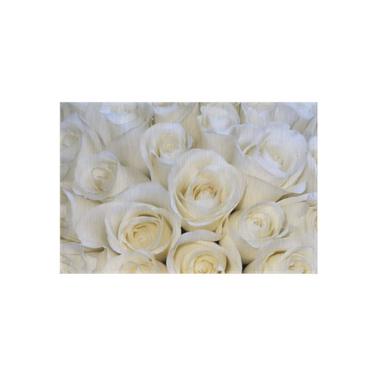 White Roses Outdoor Rug