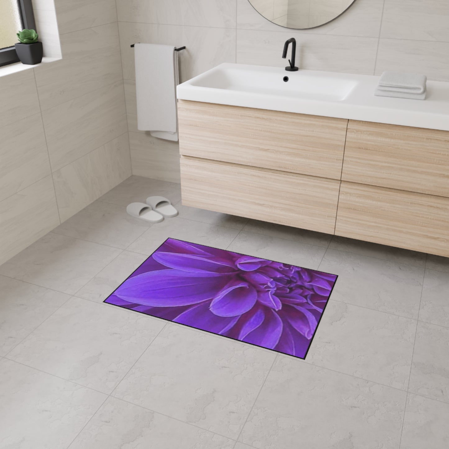 Purple Dahlia Heavy Duty Floor Mat