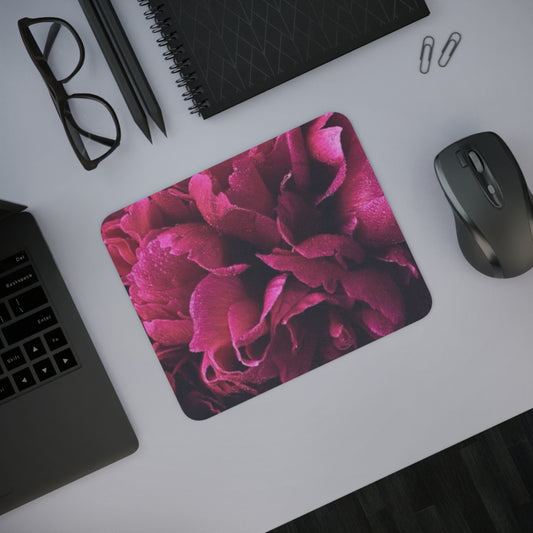 Magenta Floral Desk Mouse Pad