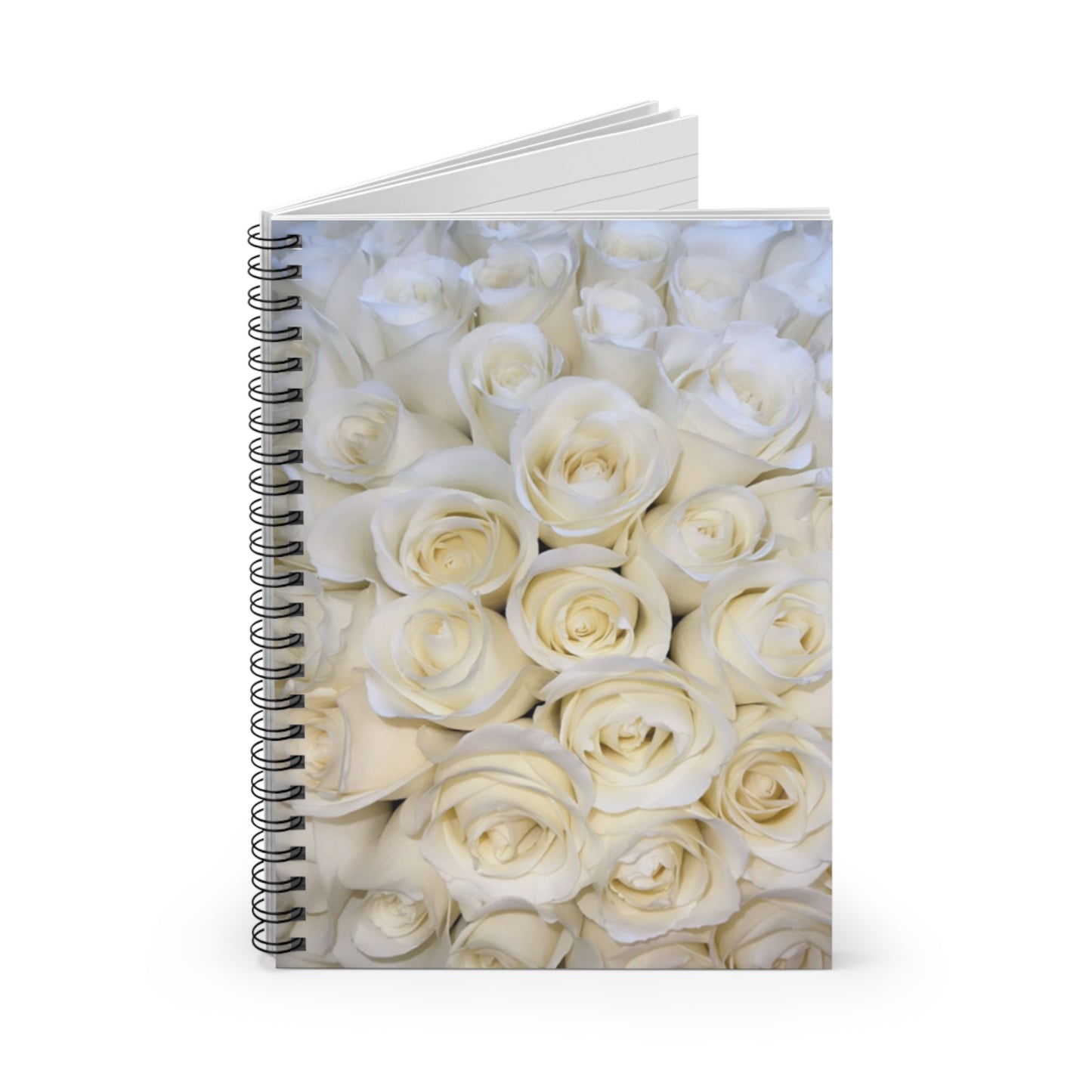 White Roses Spiral Notebook - Ruled Line