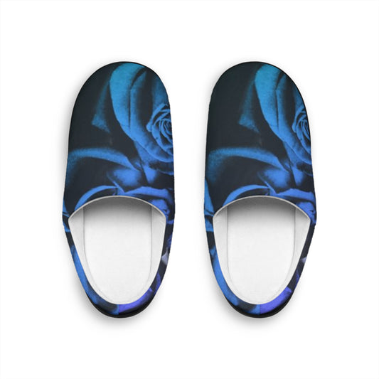 Blue Roses Slippers