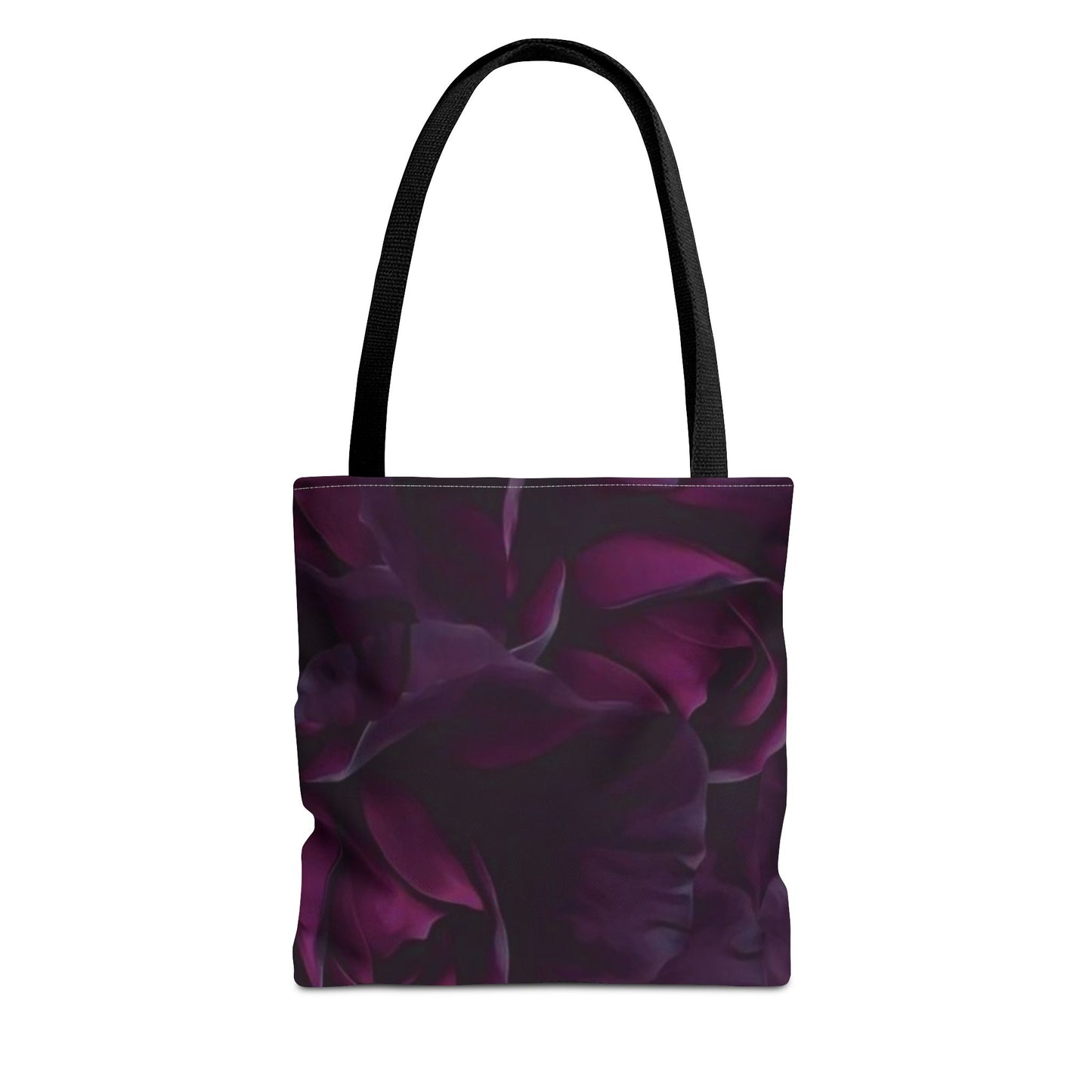 Dark Purple Floral Square Tote Bag