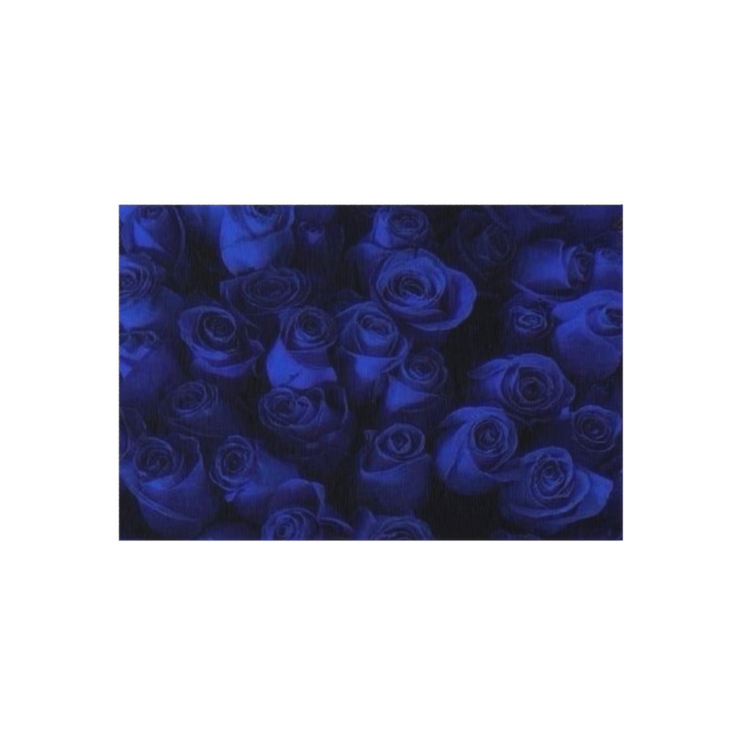 Dark Blue Roses Outdoor Rug