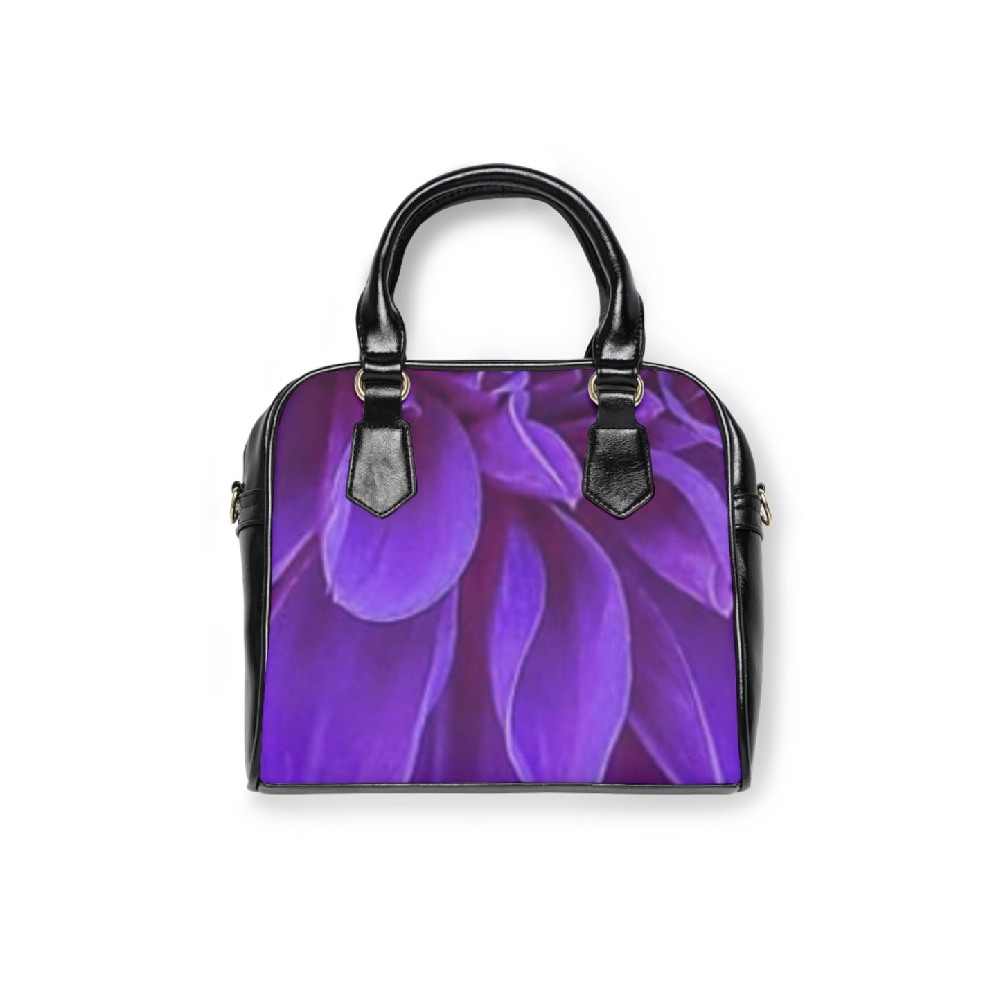 Purple Dahlia Shoulder Handbag