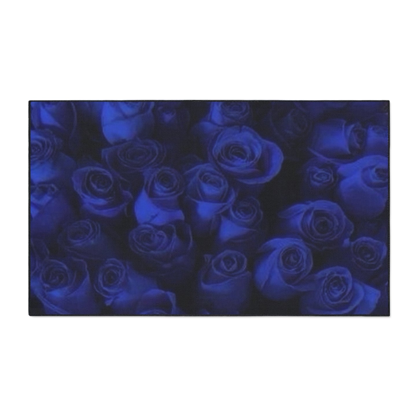 Dark Blue Roses Heavy Duty Floor Mat