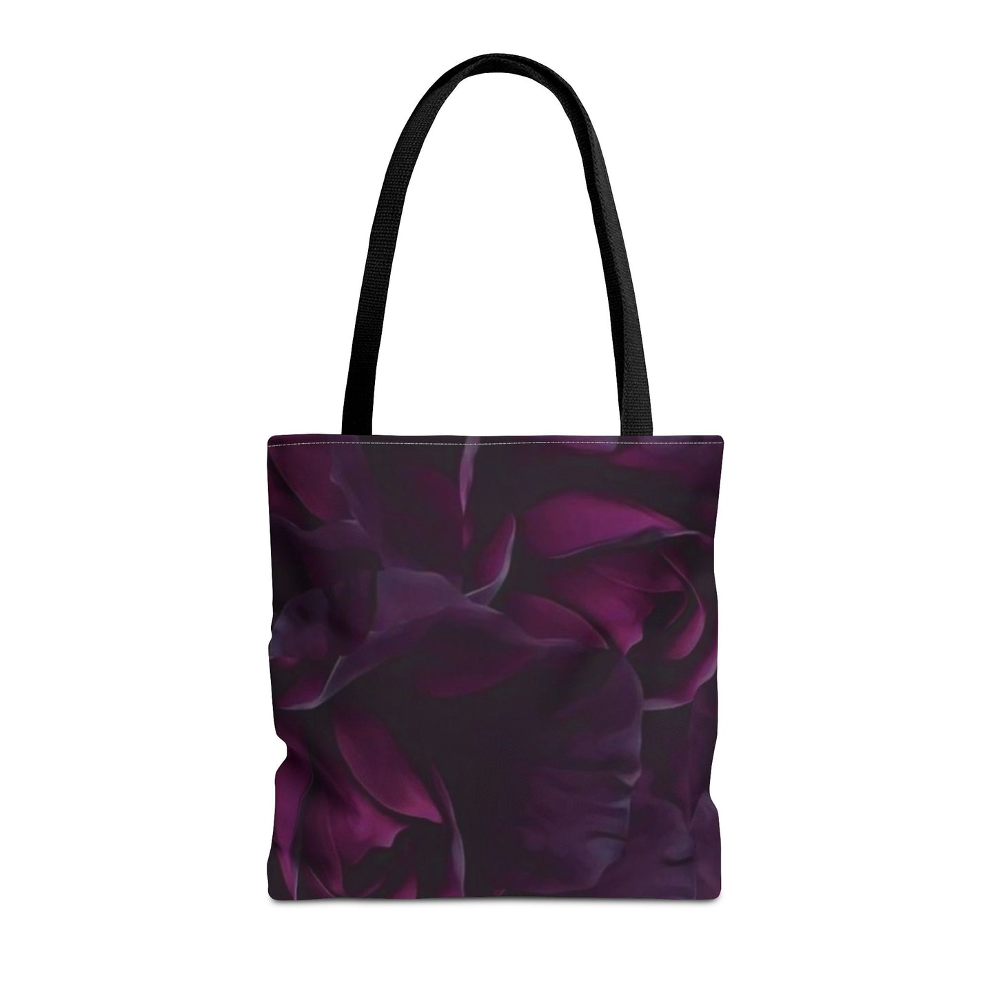 Dark Purple Floral Square Tote Bag