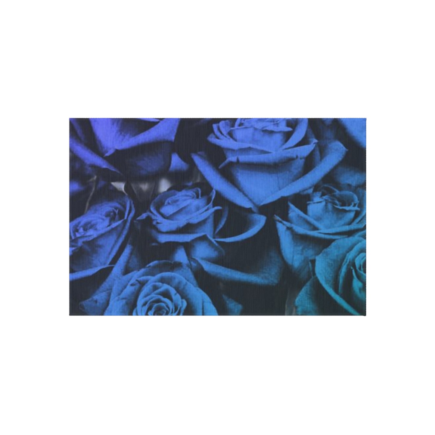 Blue Roses Outdoor Rug