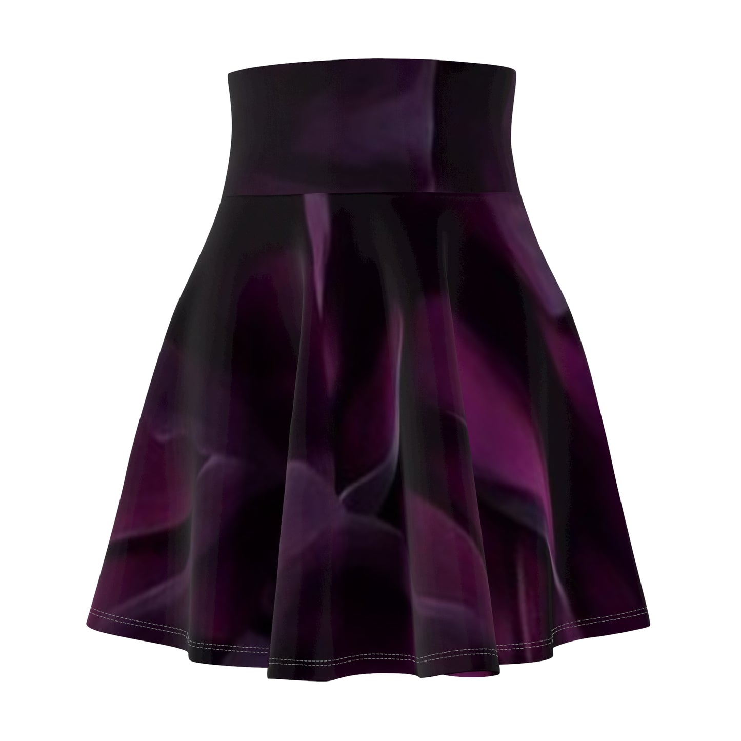 Dark Purple Floral Skater Skirt