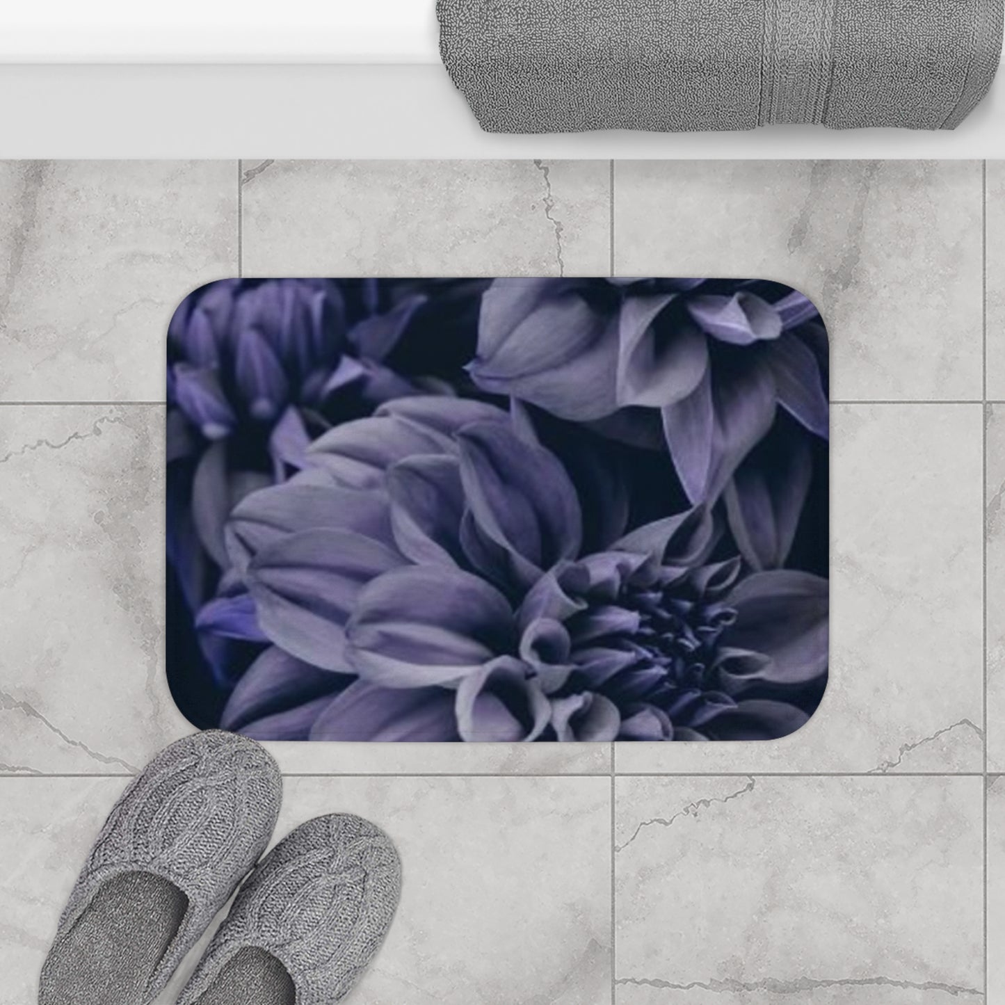 Blue Dahlia Bath Mat