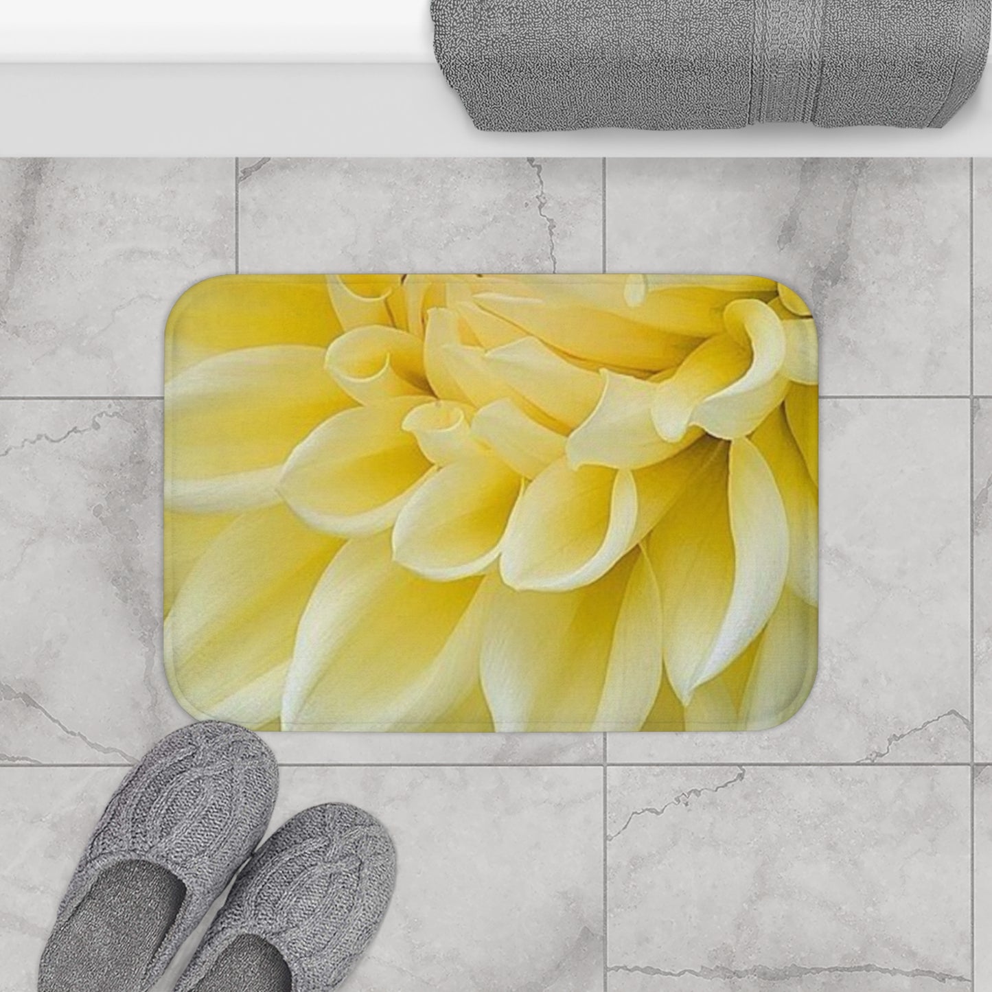 Yellow Dahlia Bath Mat