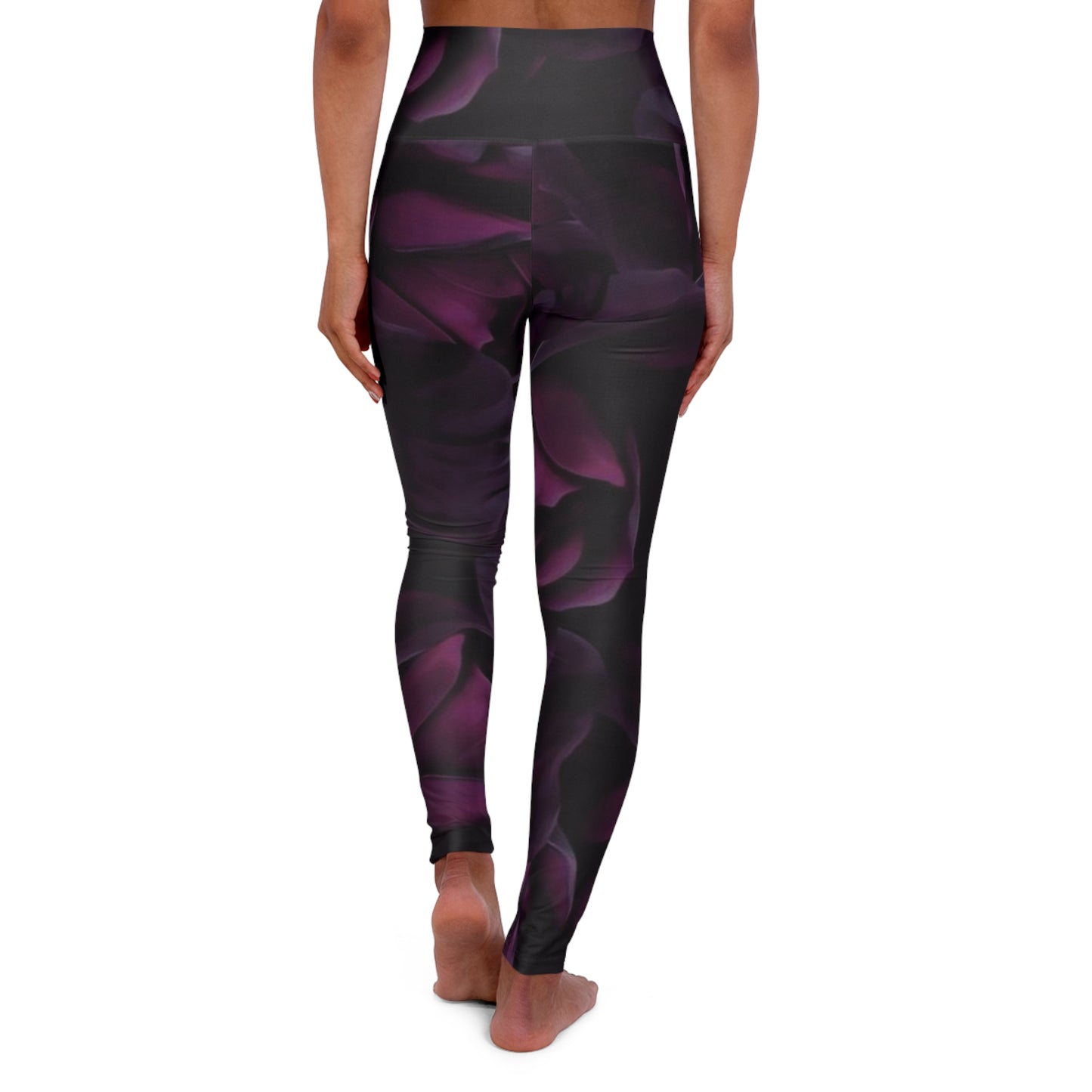 Dark Purple Floral Exercise Leggings