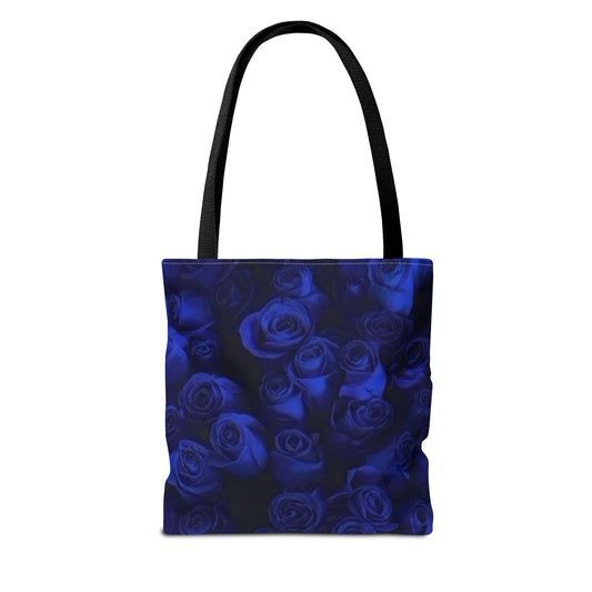 Dark Blue Roses Square Tote Bag