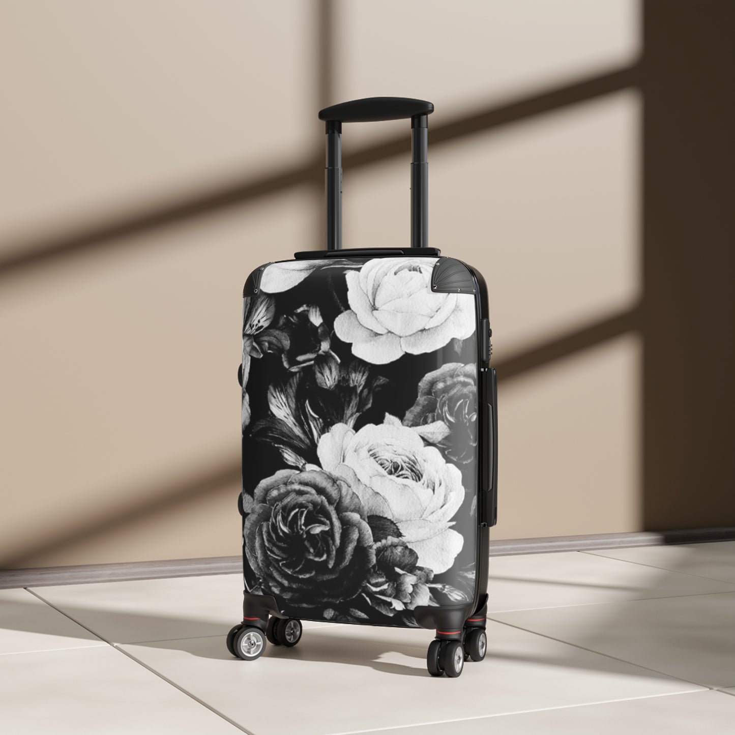 Black & White Floral Suitcase