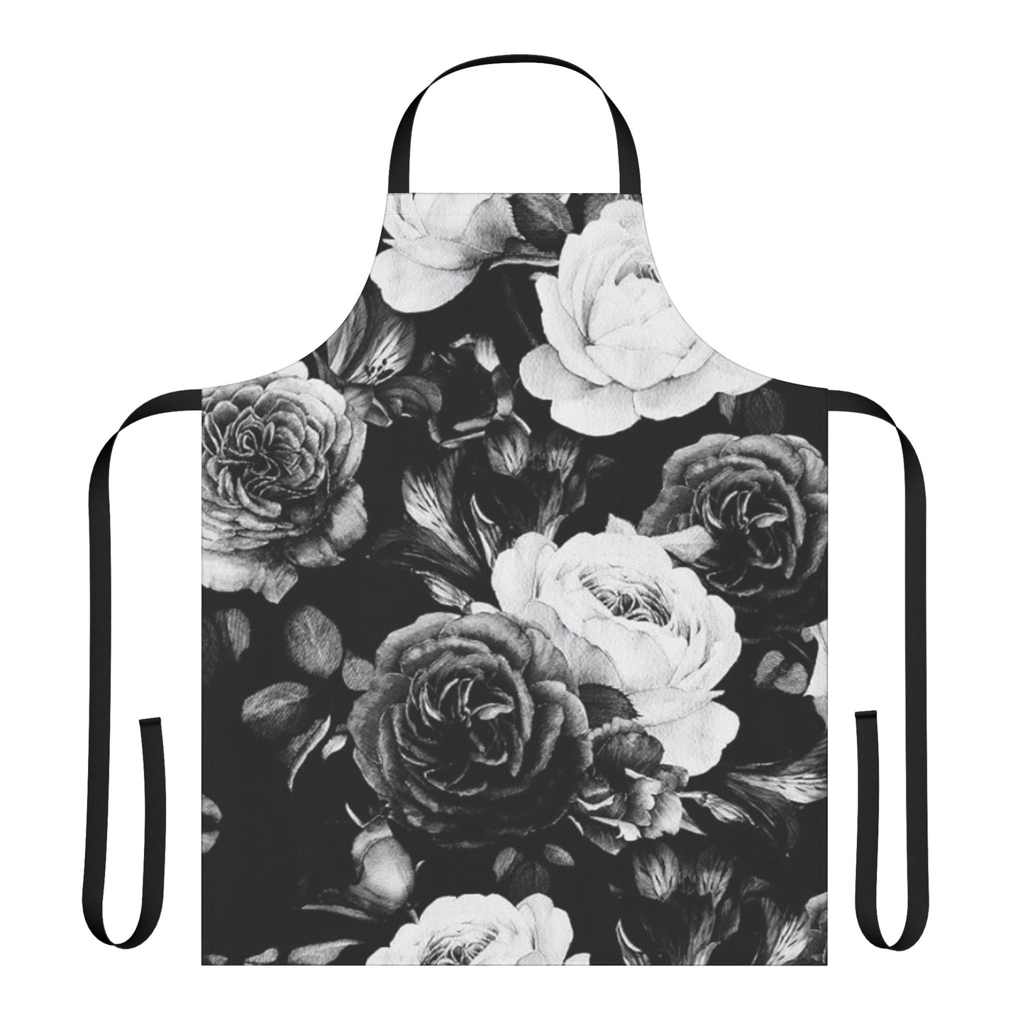 Black and White Floral Apron