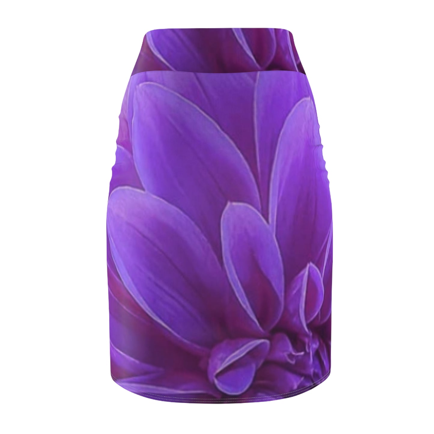 Purple Dahlia Pencil Skirt