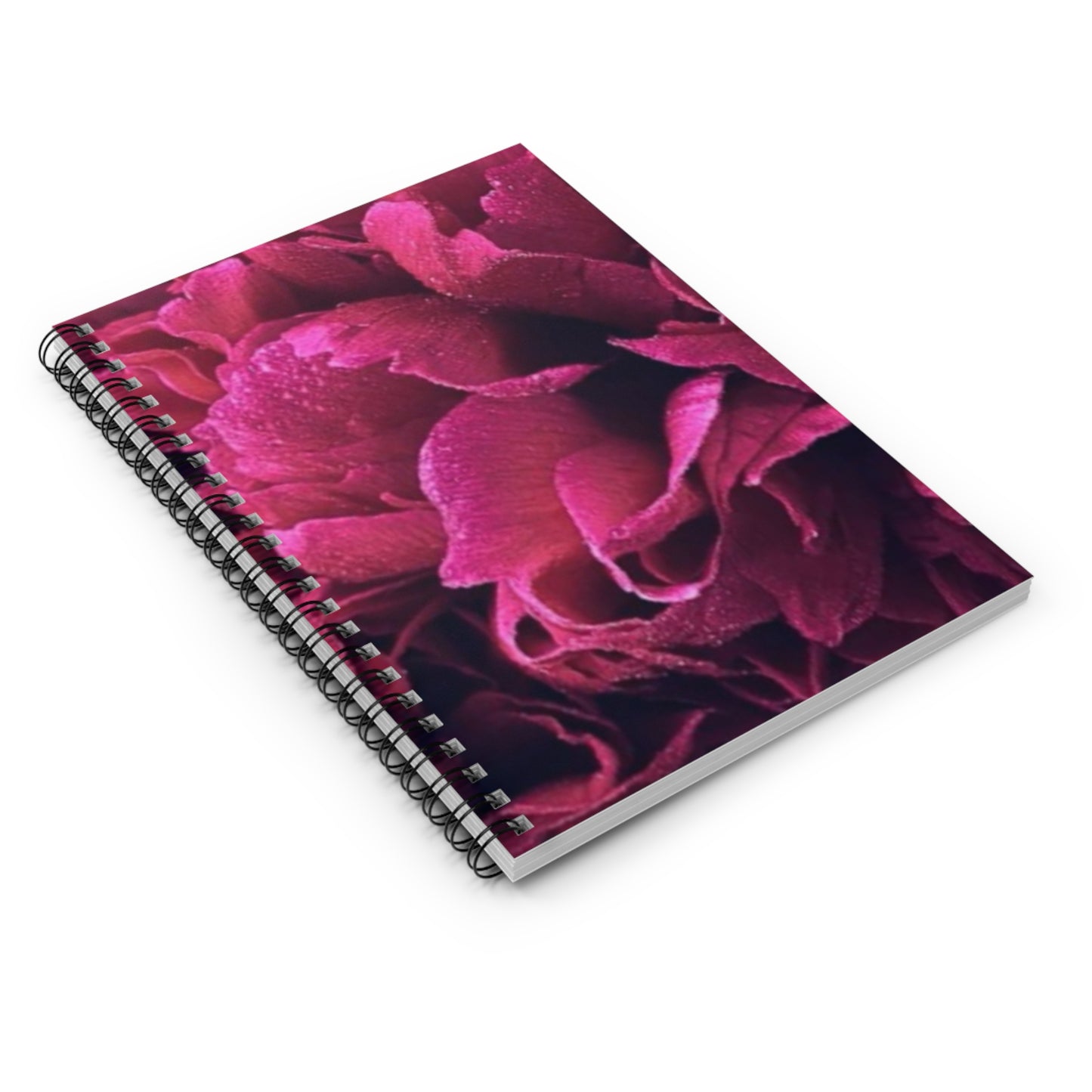 Magenta Floral Spiral Notebook - Ruled Line