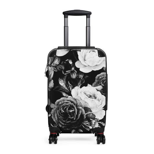 Black & White Floral Suitcase