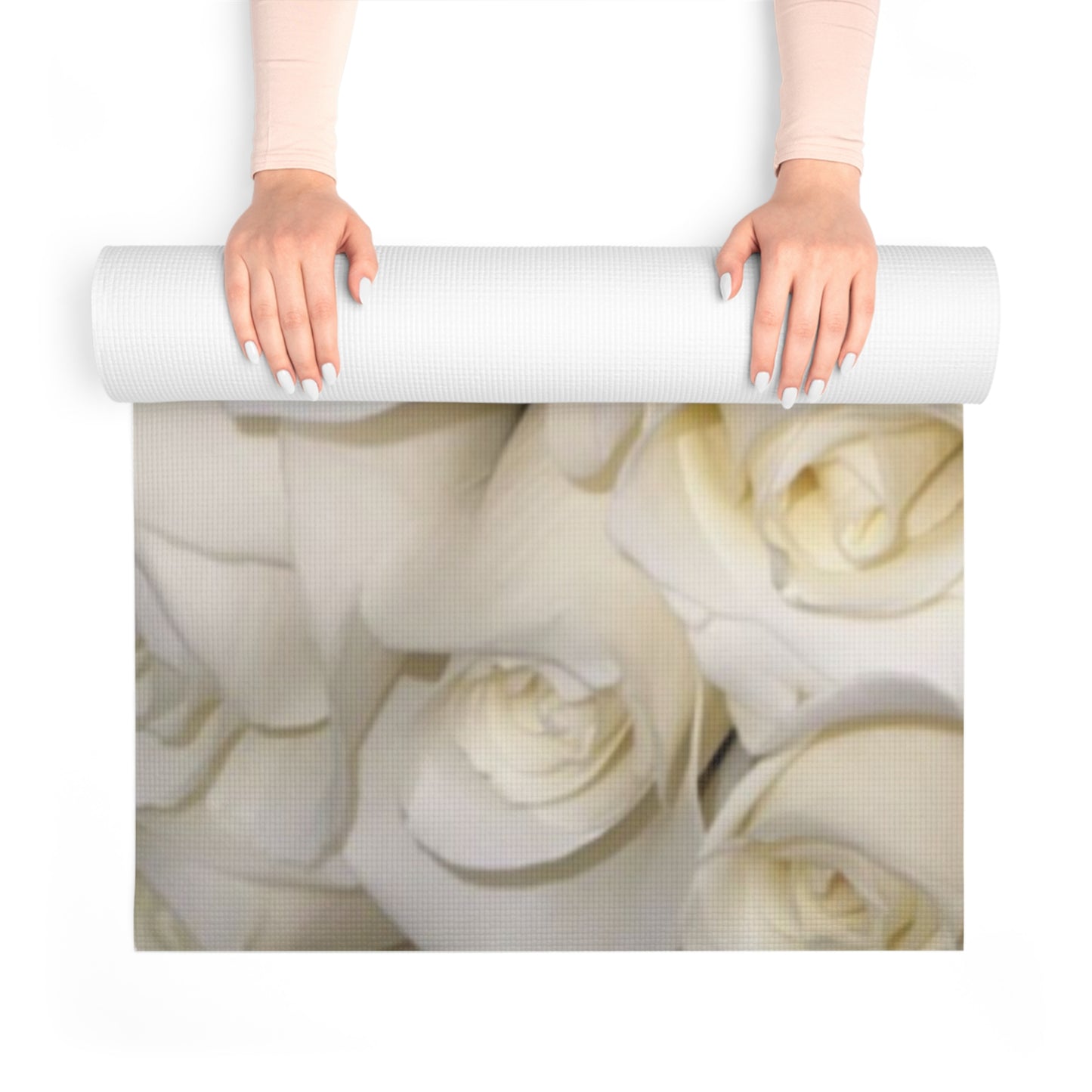 White Roses Exercise Mat