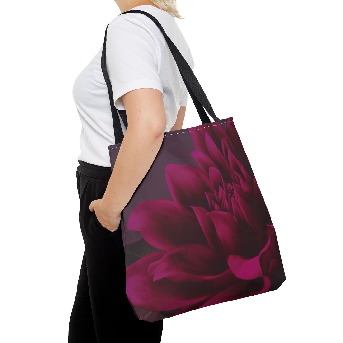 Magenta Dahlia Square Tote Bag